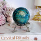 Absolutely Incredible High Grade Chrysocolla Sphere on Stand 198grams