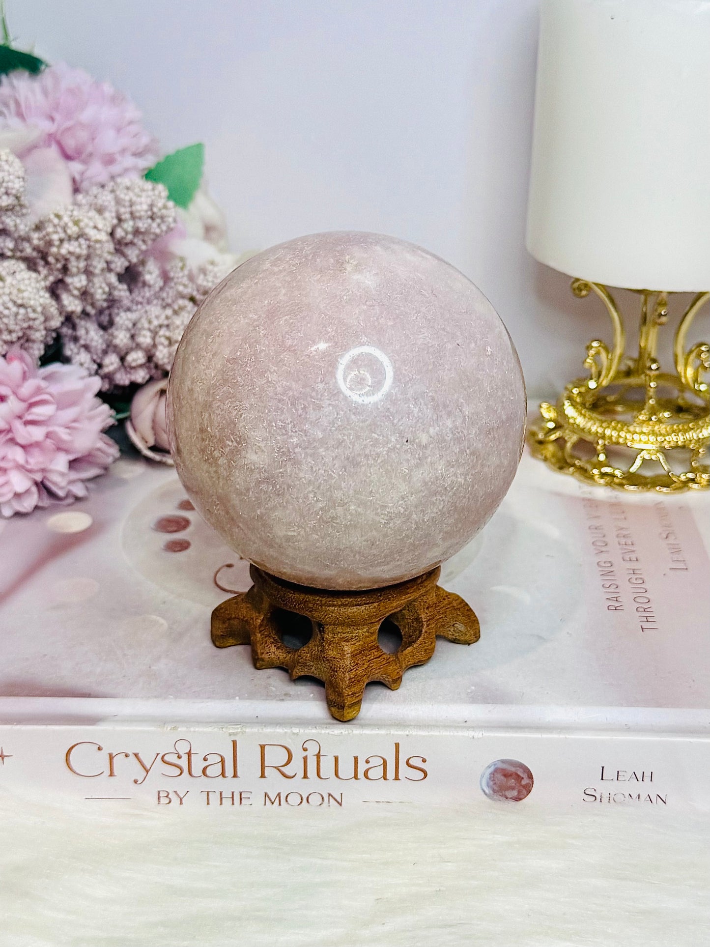 Large Pink Amethyst Druzy Sphere on Stand 610g