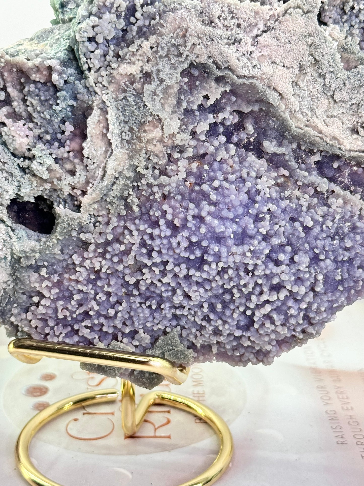 A Tranquil Stone ~ Incredible Huge 27cm 1.73KG Natural Grape Agate | Purple Chalcedony Specimen On Stand