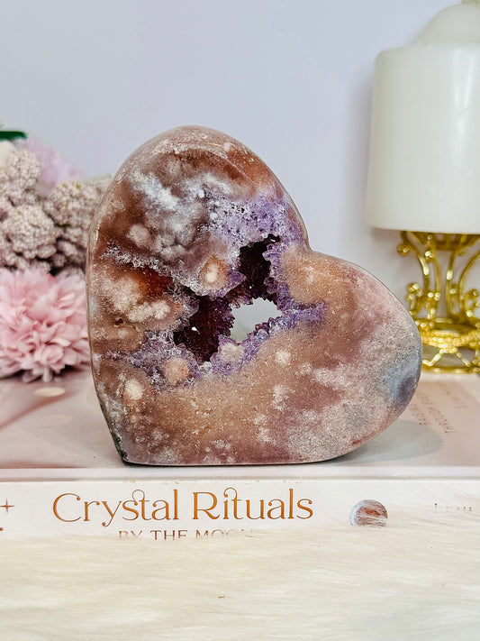 High Grade Druzy Pink Amethyst Chunky Heart 451g