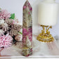 Stunning Natural Pink Tourmaline Carved Tower 15cm