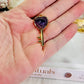 Beautiful Amethyst Heart Gold Key Pendant In Gift Bag