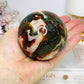 Large Druzy Red Moss Agate Sphere on Stand 510g