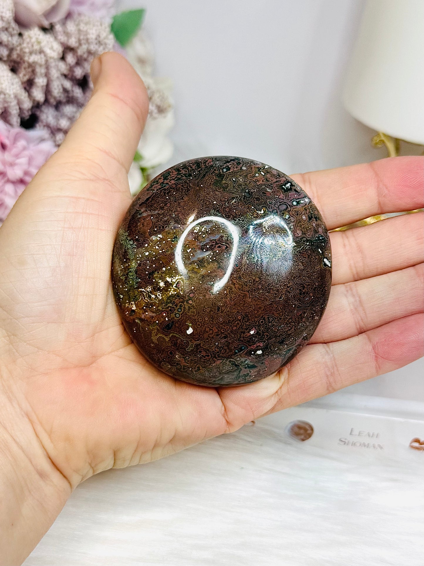 Large Ocean Jasper Palm Stone