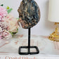 Perfect 14cm Natural Druzy Agate Geode on Stand