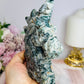 Moss Agate Druzy Unicorn Carving 13cm 420g