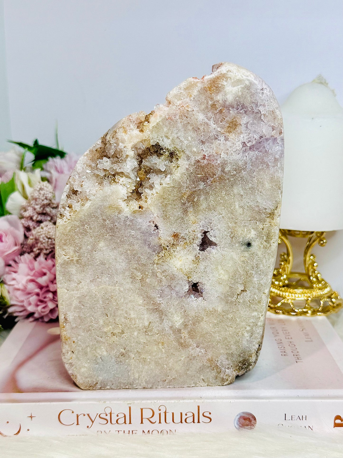 Large Natural Druzy Pink Amethyst Freeform | Slab 17cm 1.04KG