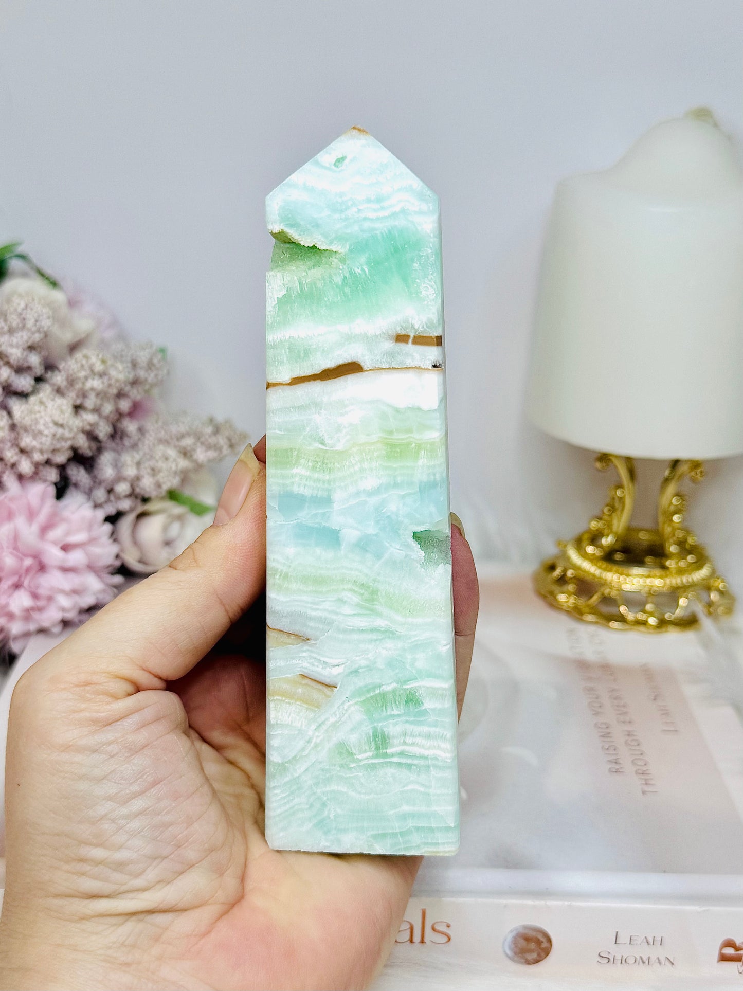 Caribbean Calcite Druzy Tower 14cm