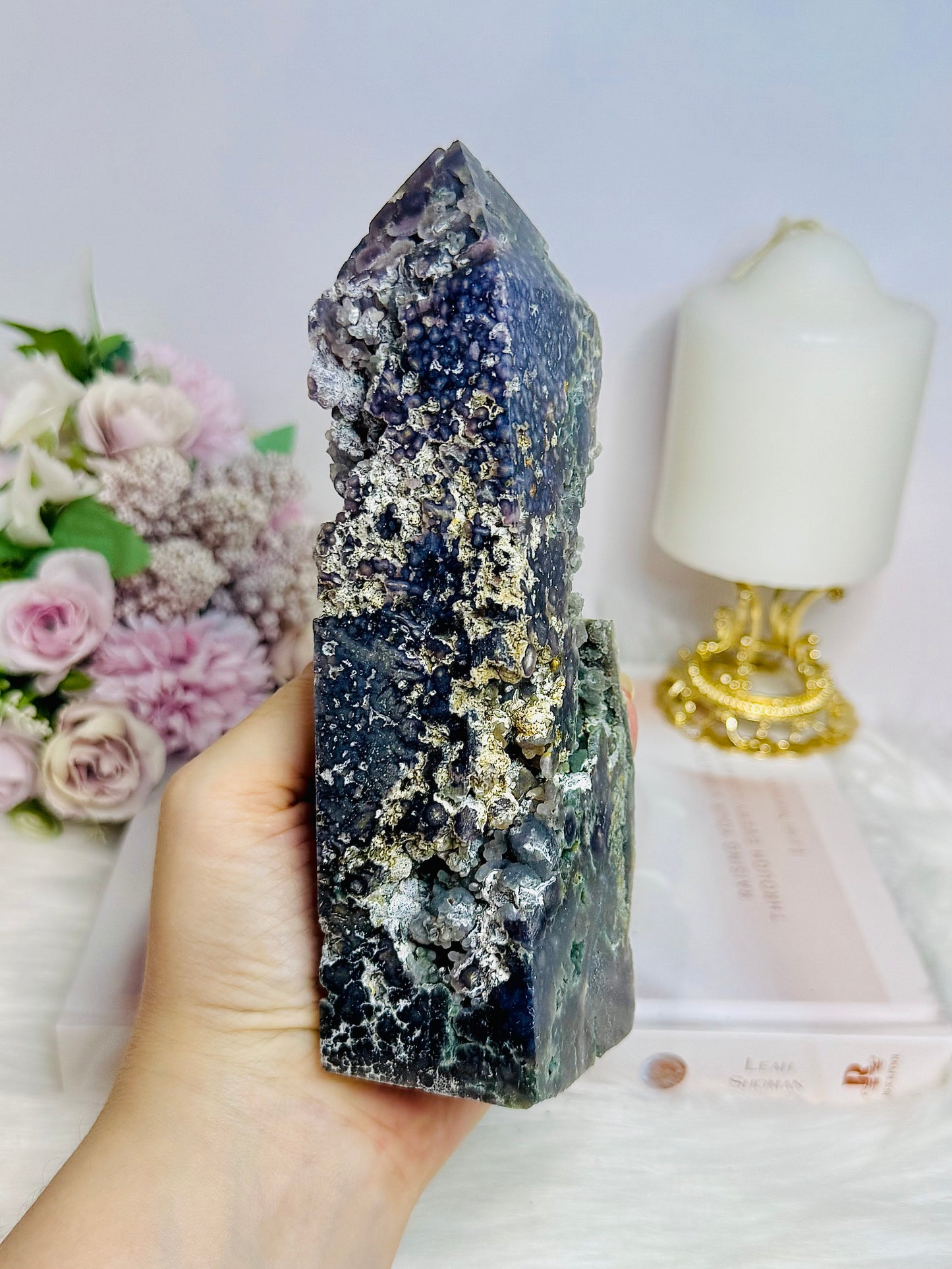 Large Grape Agate Tower 17cm 602g