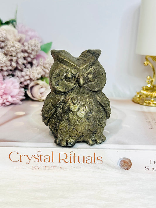 Large Pyrite Owl 8cm 605g