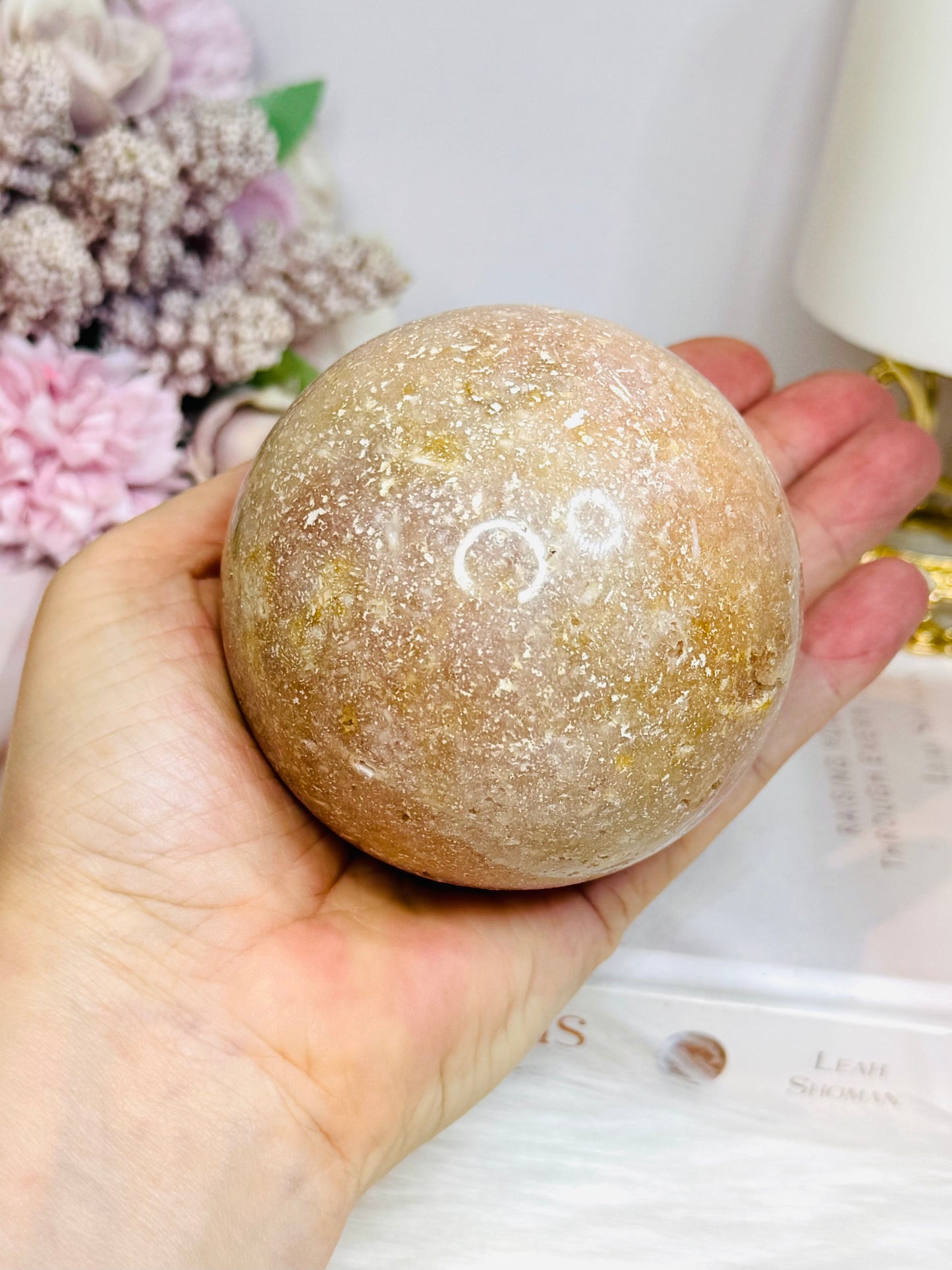 Large Druzy Pink Amethyst Sphere on Stand 602g