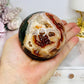 Large Druzy Red Moss Agate Sphere on Stand 510g