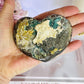 Wow!!! Natural Raw Green Amethyst Carved Heart on Stand 9cm