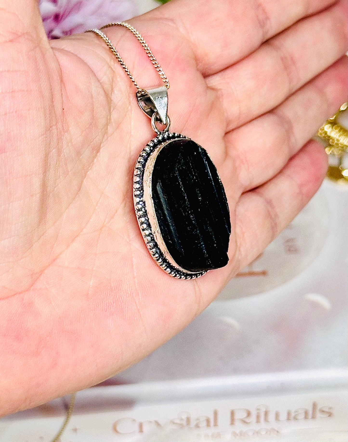 For Protection ~ Gorgeous Natural Black Tourmaline Large Pendant