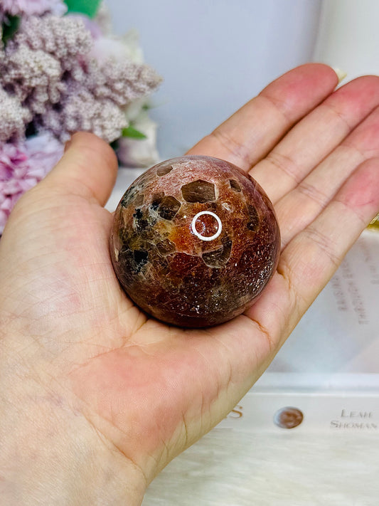 Natural High Grade Sunstone Sphere on Stand 172g