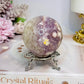 High Grade Pink Amethyst Druzy Sphere on Stand 288g