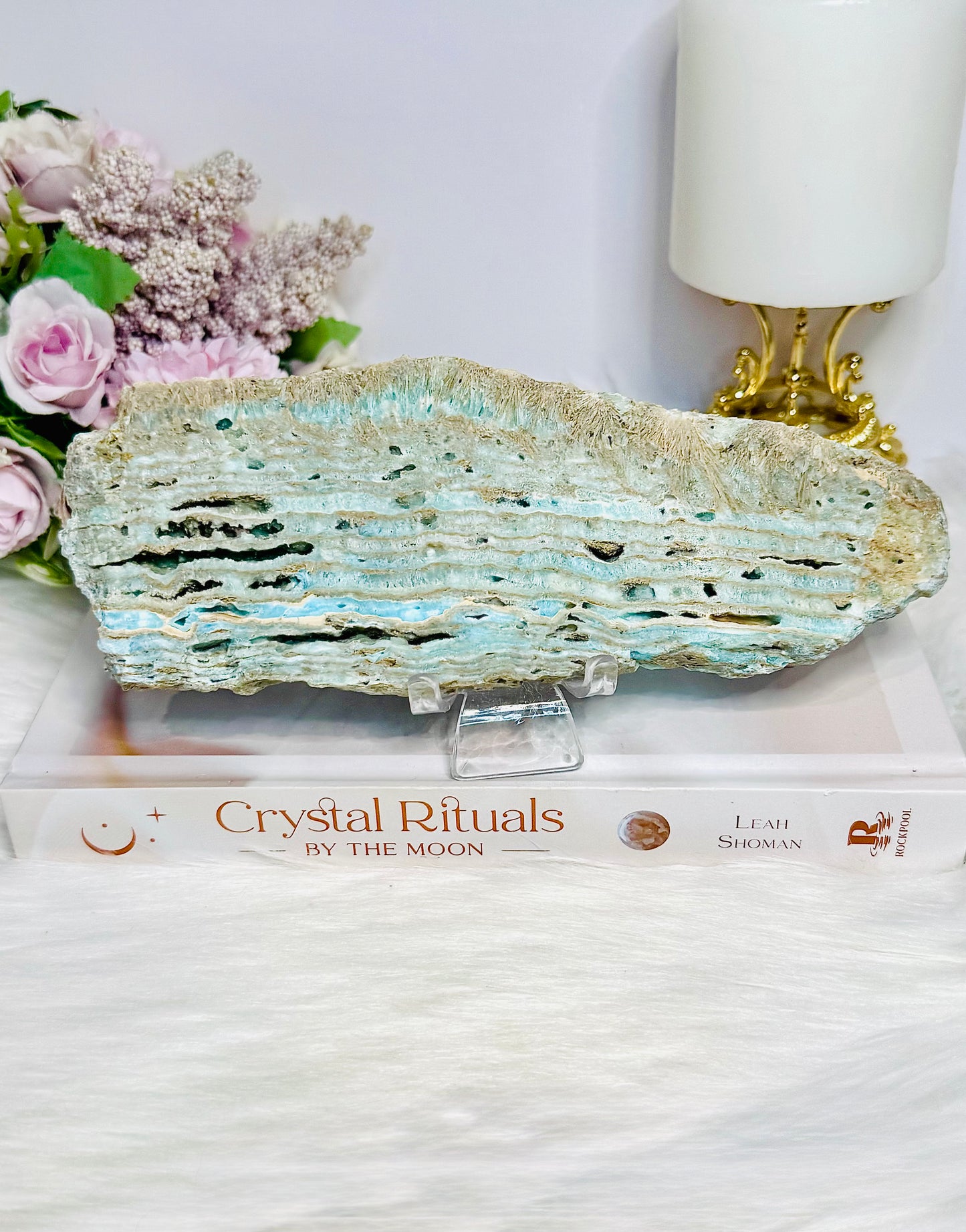 Hemimorphite Slab On Stand 19.5cm