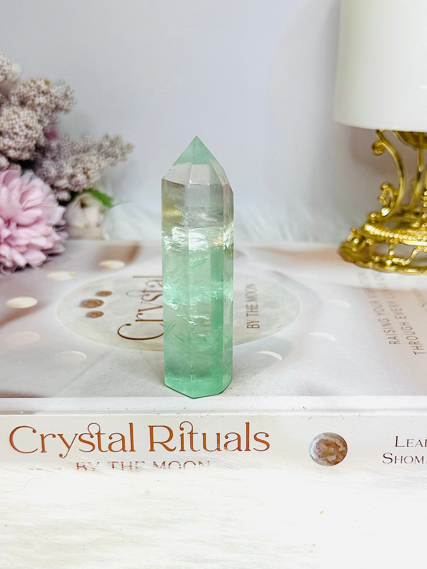 High Grade Fluorite Tower with Rainbows 7.5cm