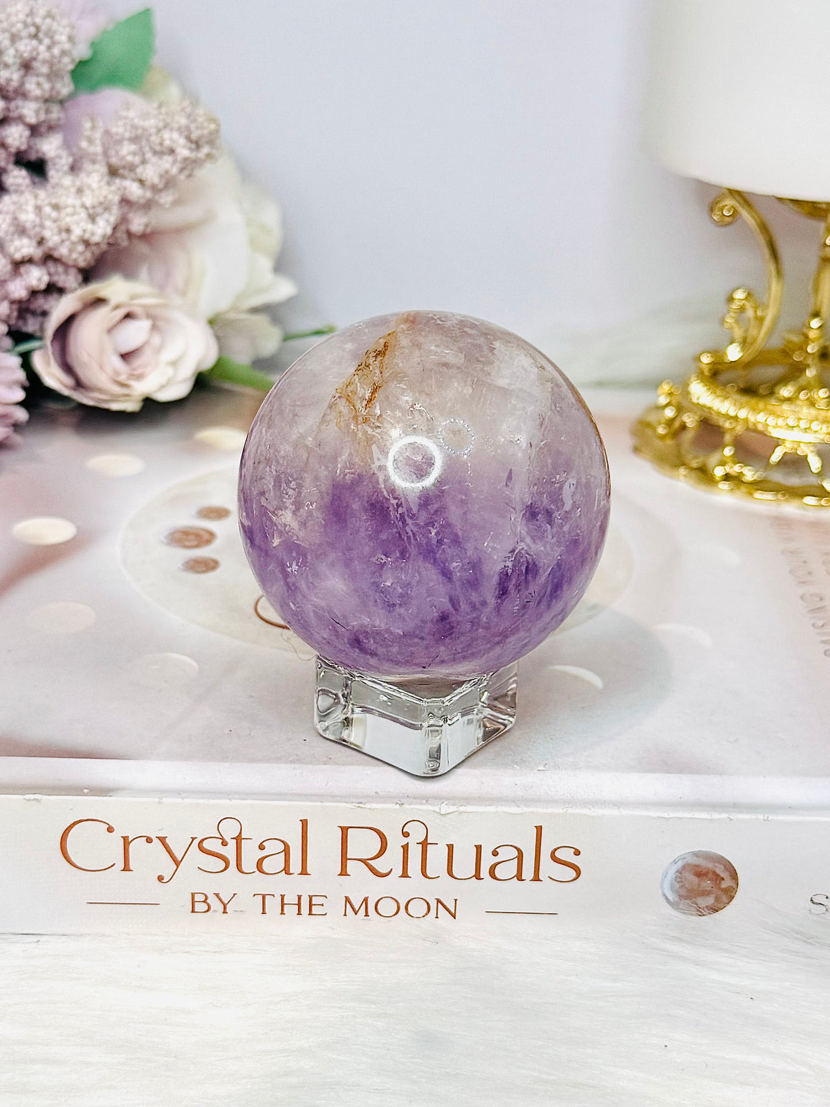 Purple Agate Sphere on Stand 236g