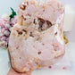 Huge 20cm Chunky 1.2KG Druzy Pink Amethyst Slab | Platter from Argentina On Stand