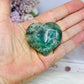 Green Feather Fluorite Heart