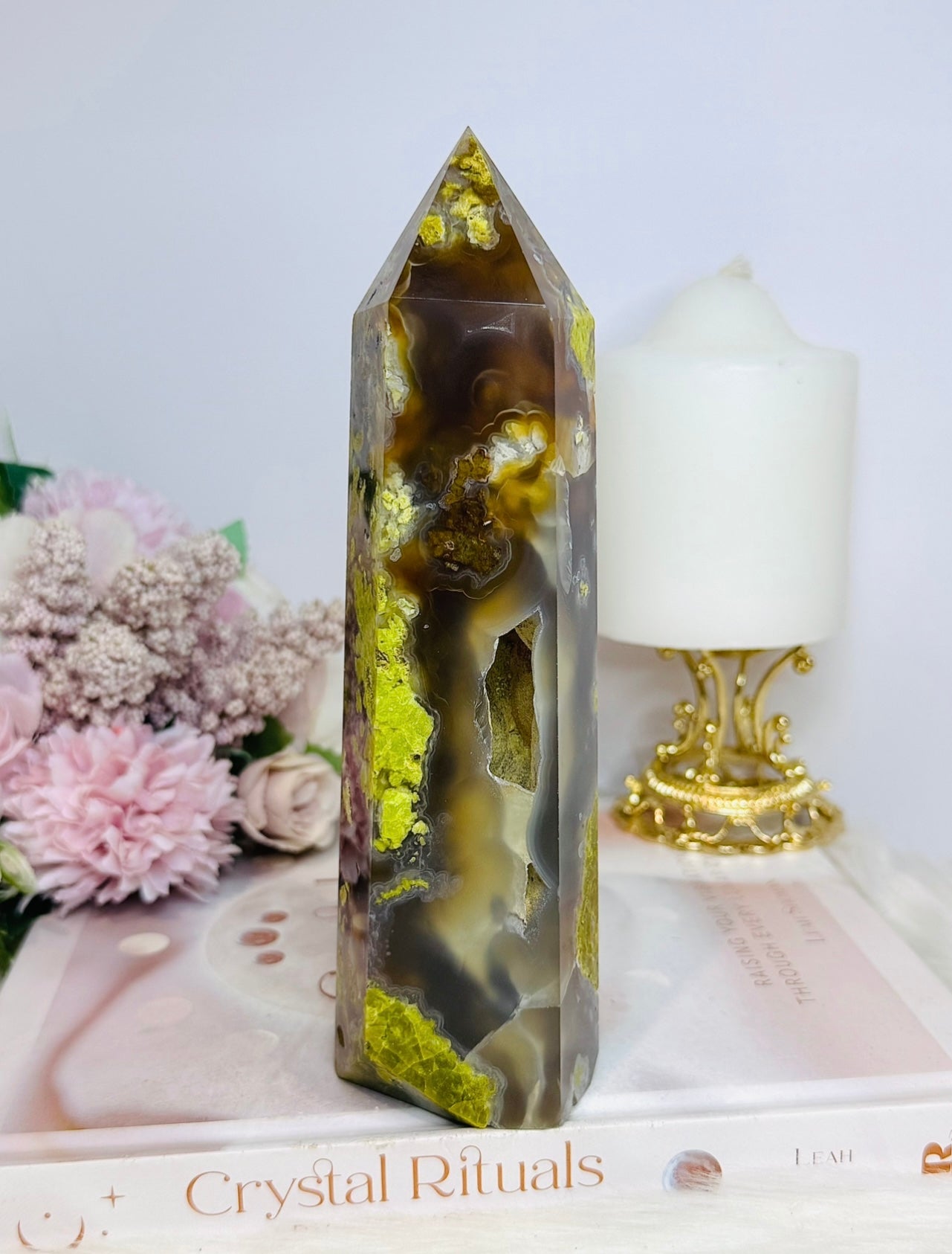 Large Green Opal Druzy Chunky Tower 18cm 668g