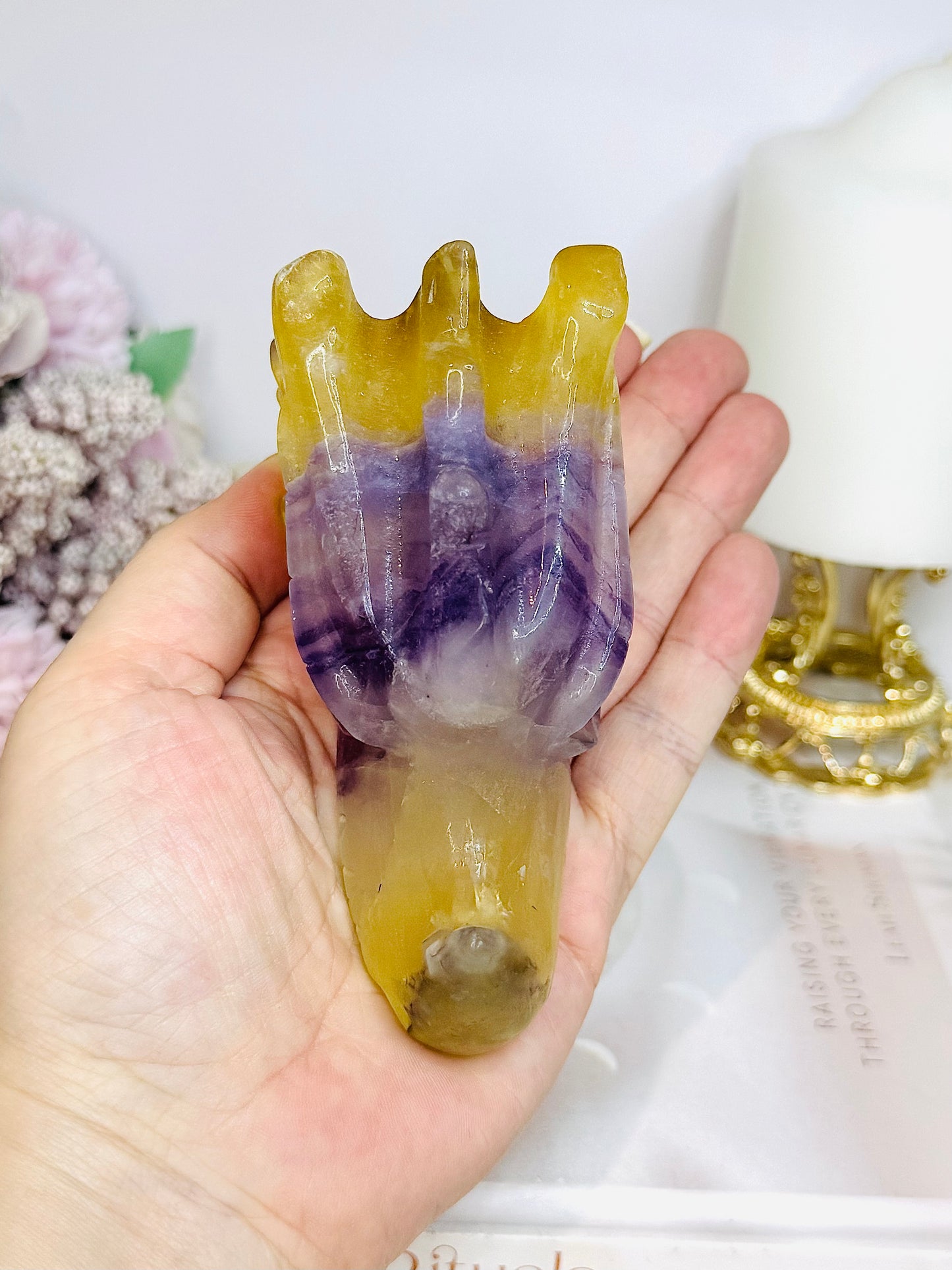 Fluorite Carved Dragon 10.5cm