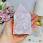 Large Rose Quartz Half Rough | Polished Tower 524g