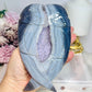 Amethyst X Agate Carved Wings on Stand 16cm