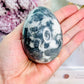 Gorgeous 287gram Grey Jasper Polished & Carved Egg On Stand (glass stand in pic is display only)