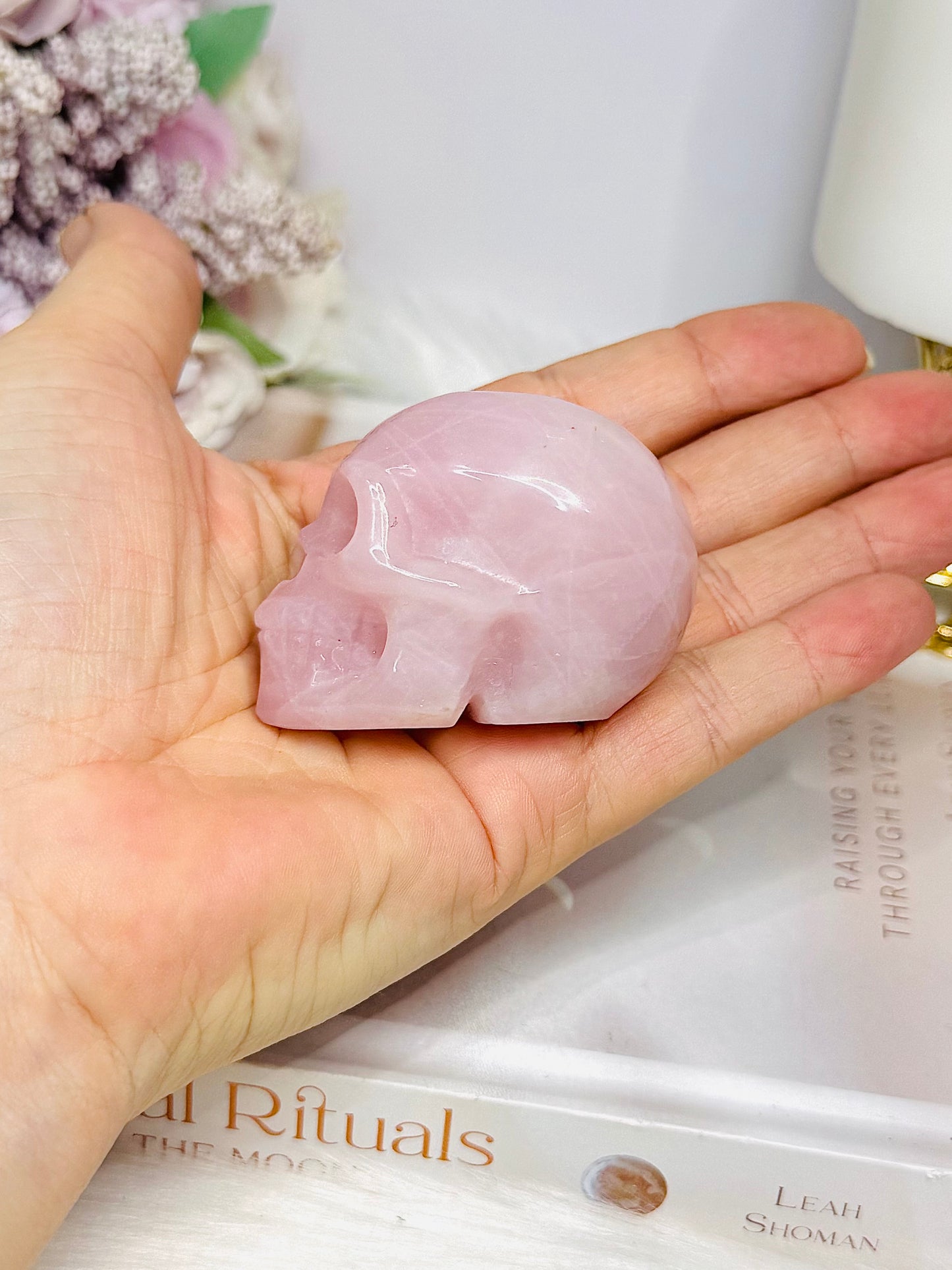 Rose Quartz Carved Skull 5.5cm