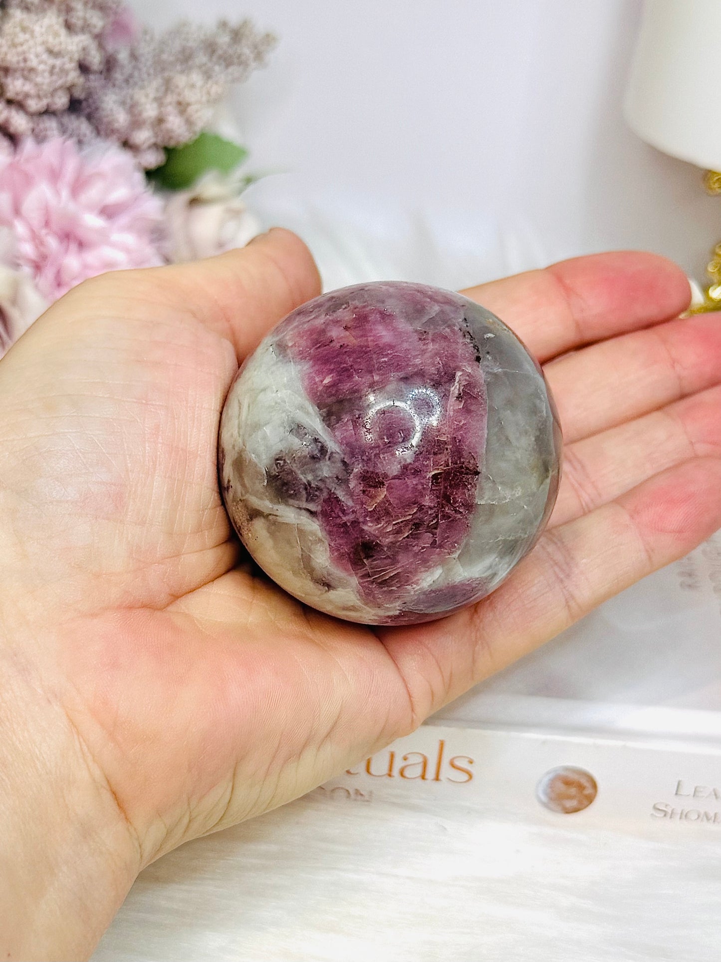 Pink Tourmaline Sphere On Stand 236g
