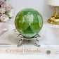 Green Calcite Druzy Sphere on Stand 351g