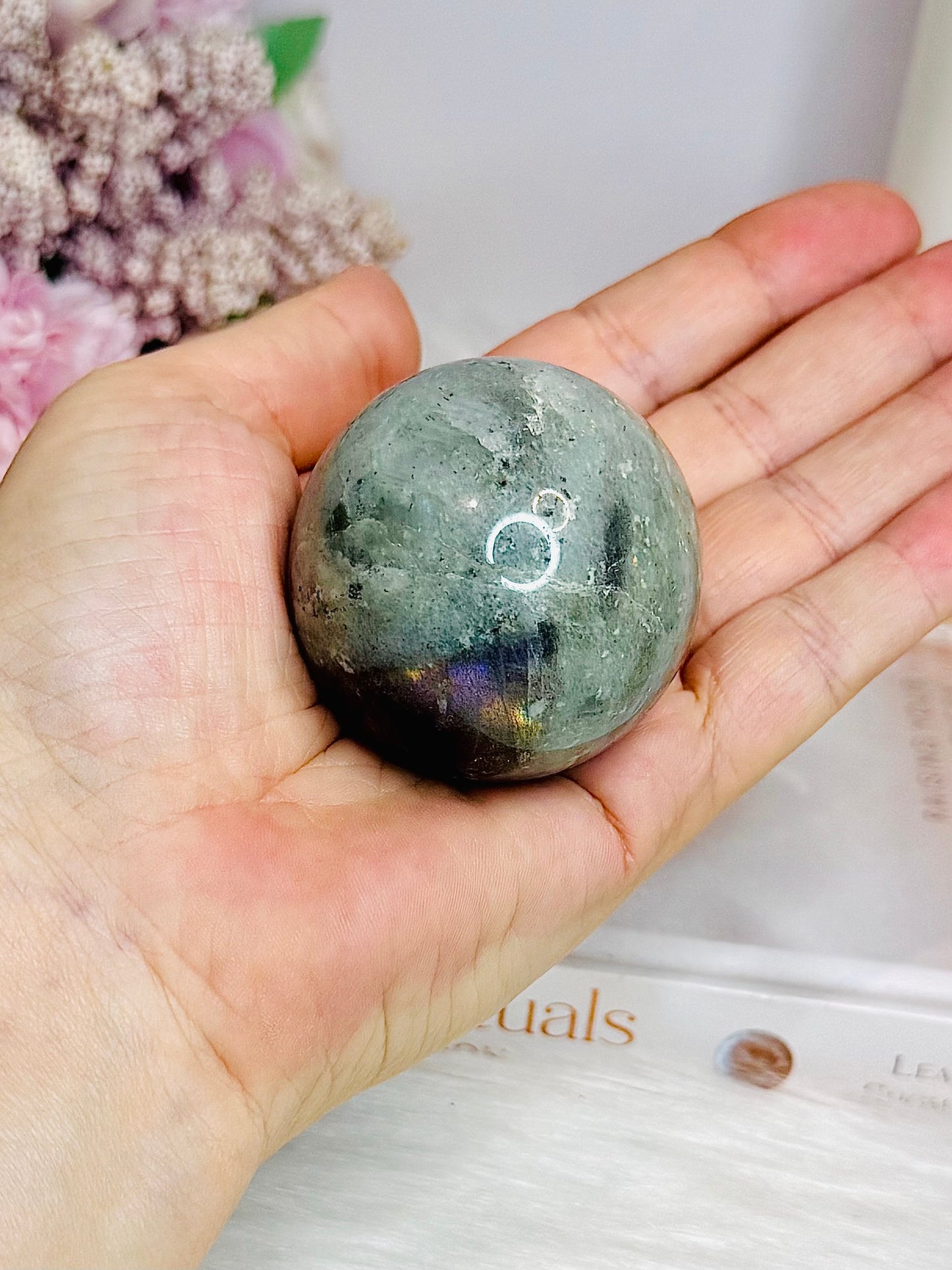 Labradorite Sphere on Stand 160g