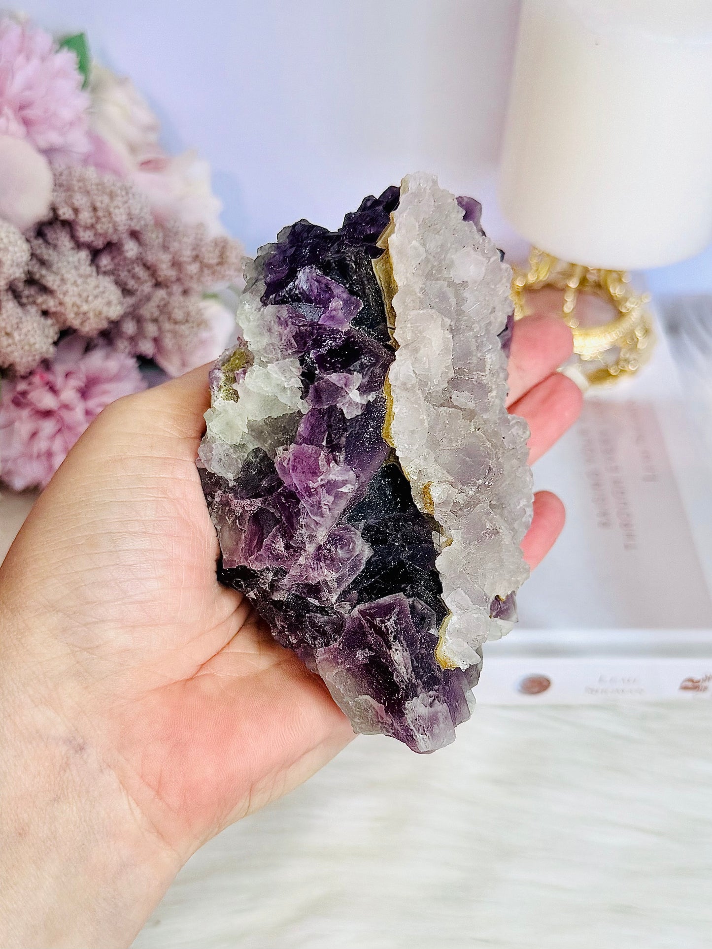 Stunning Natural Large 13cm Rough Rainbow Fluorite Specimen From Argentina