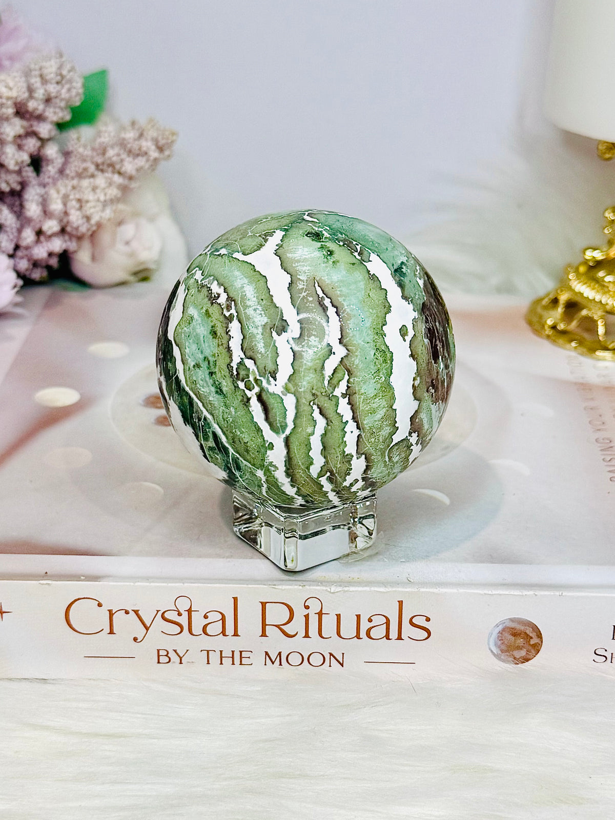 Unicorn Jasper Sphere on Stand 298g