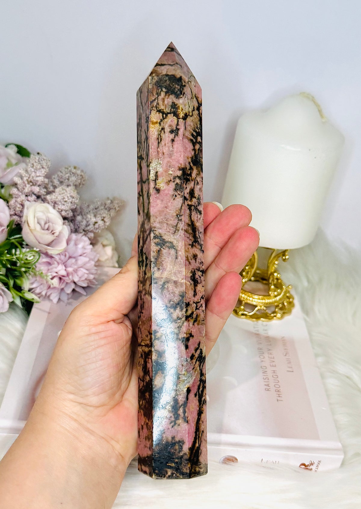 Large Rhodonite Tower 23cm