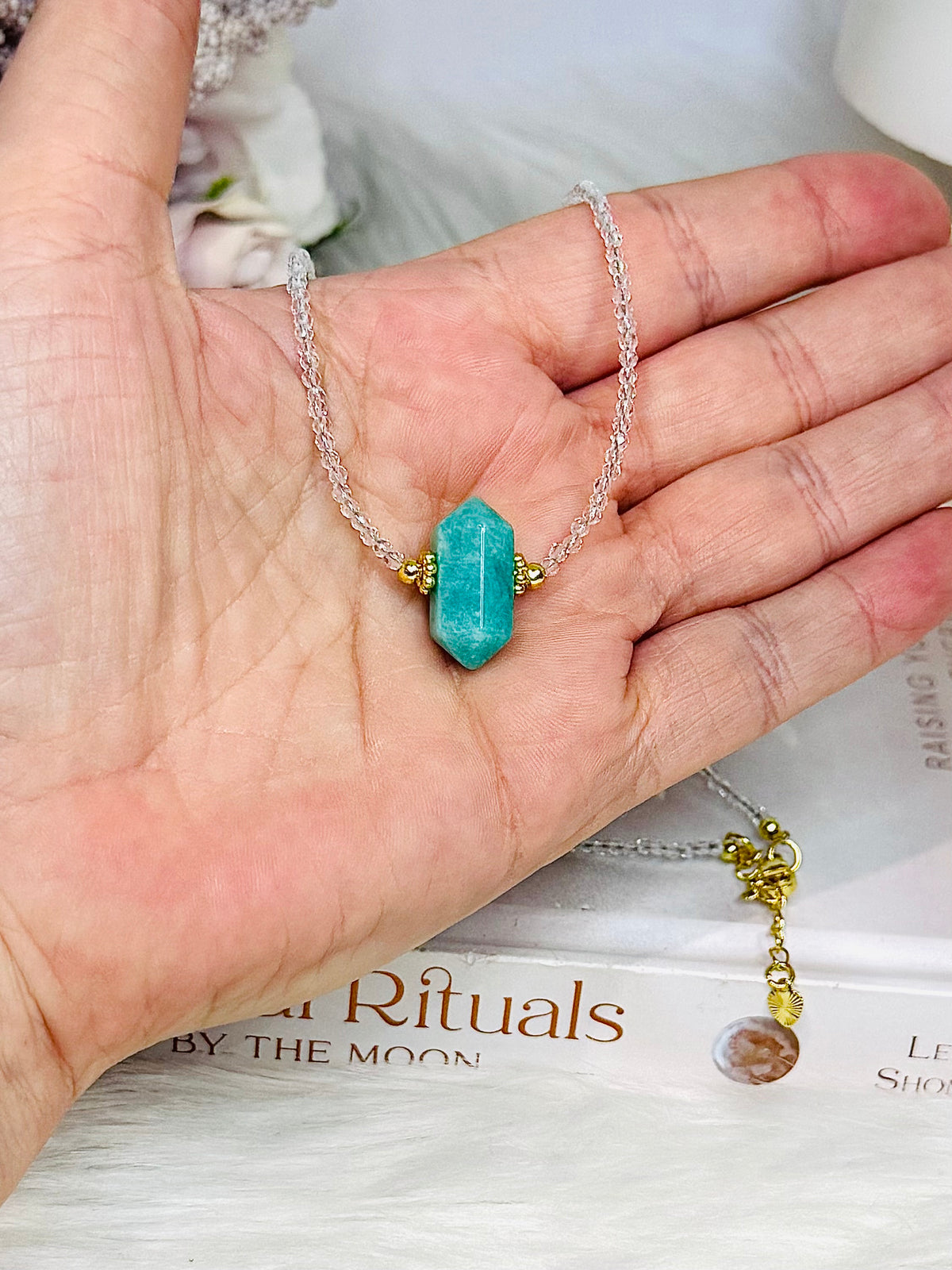 Amazonite Beaded Necklace In Gift Bag