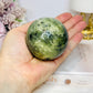 Large Druzy Prehnite Sphere on Stand 357g