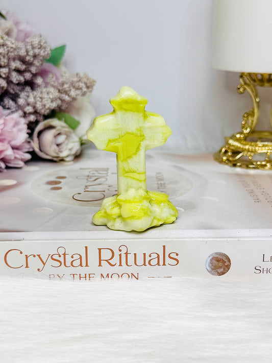 Serpentine Jade Cross 7cm