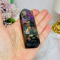 High Grade Labradorite Tower with Purple Flash 9cm (natural line in stone)