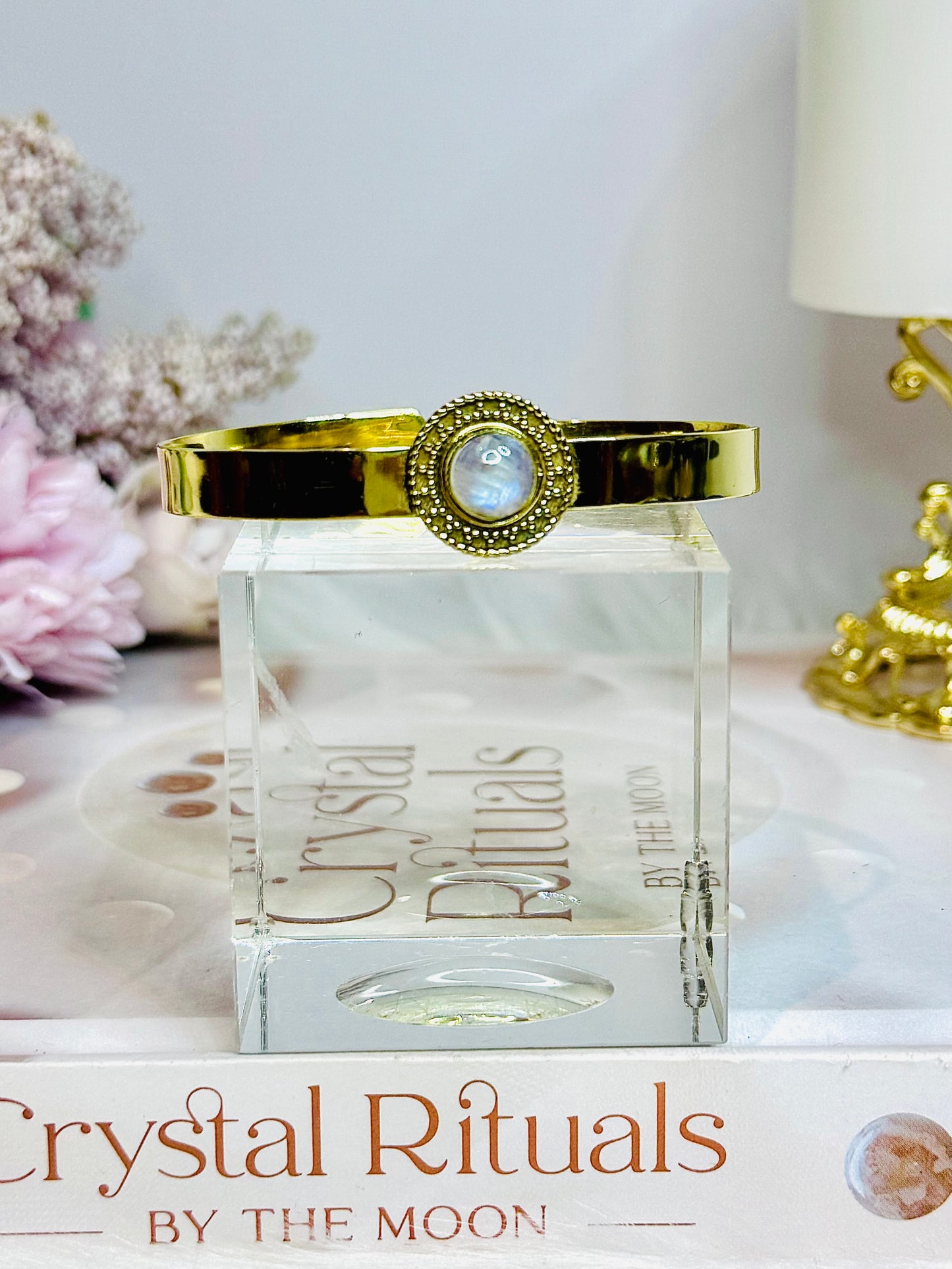 Brass Moonstone Bangle