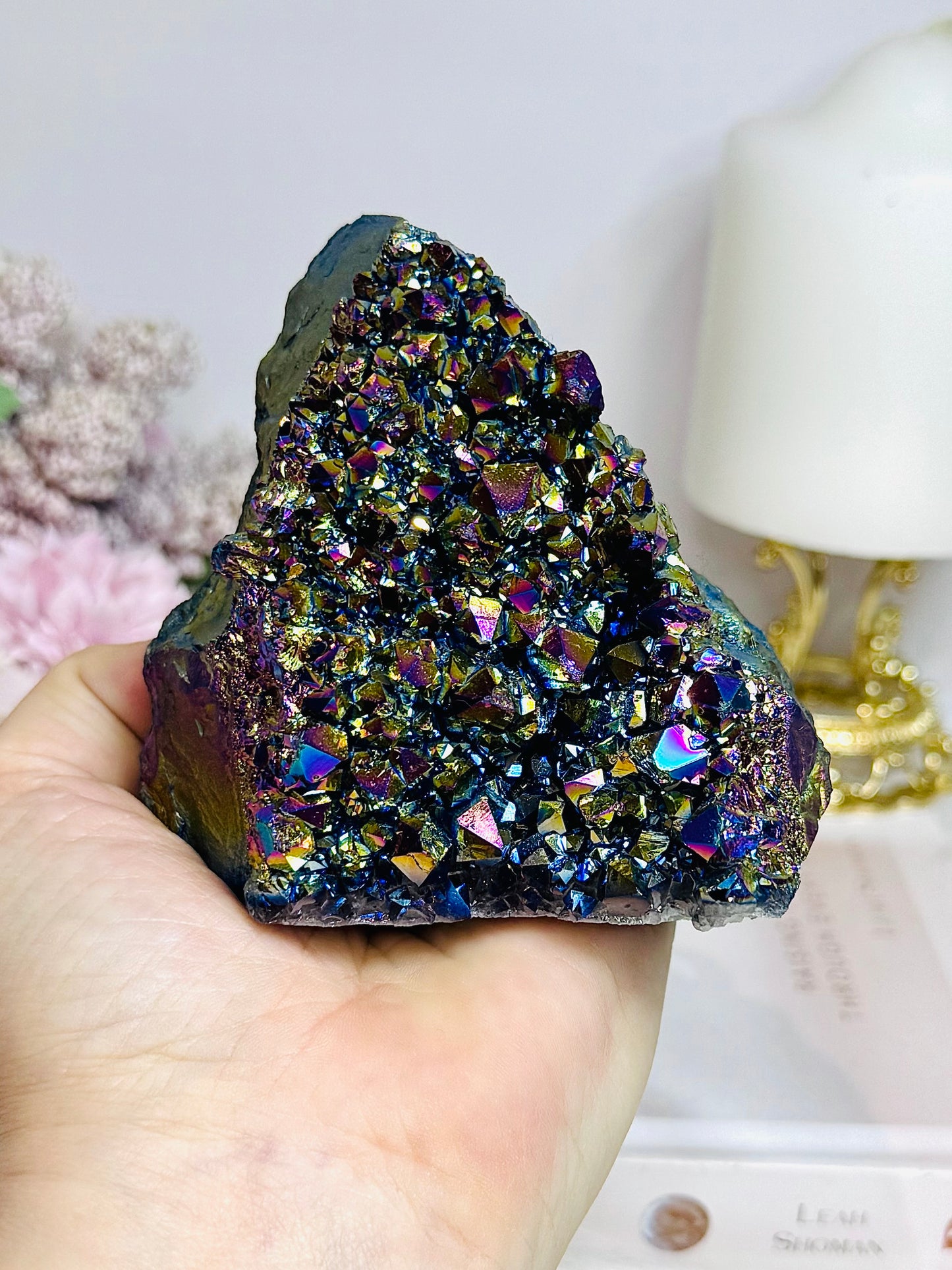 Aura Titanium Quartz Cluster 328g 9cm