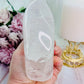 The Most Absolutely Stunning High Grade Large Clear Quartz Carved Flame | Freeform with Rainbows From Brazil 677grams