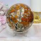 Large Brecciated Jasper Druzy Sphere On Stand 1.38KG