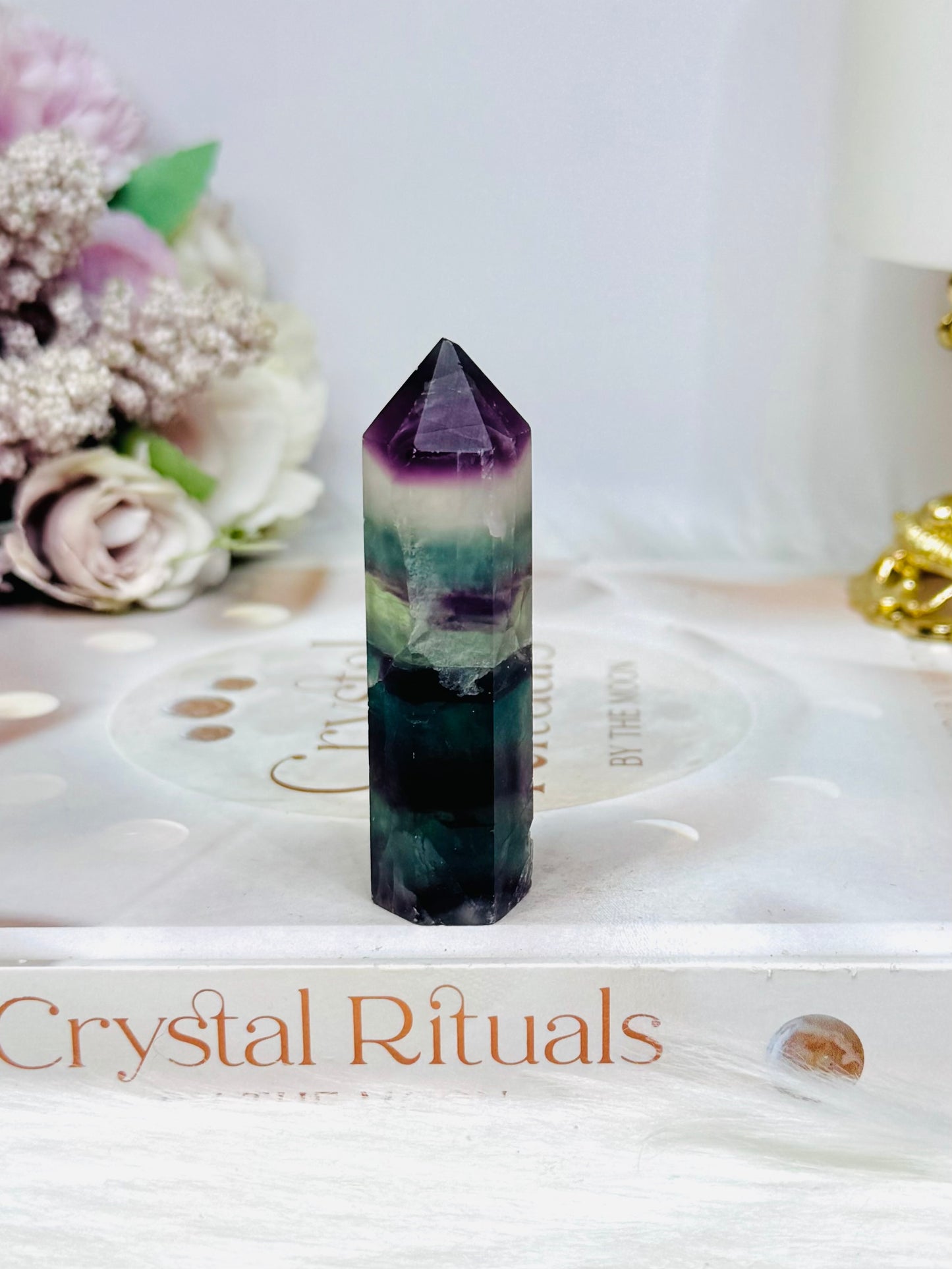 Rainbow Fluorite Tower 7cm (slight chip on tip)