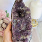 High Grade Amethyst Natural Cluster Slab with Stalactite Formations On Custom Stand 23cm 1.03KG