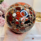 Huge Incredible Natural Puddingstone Sphere on Stand 11cm 1.93KG