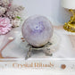 Flower Agate X Amethyst Sphere on Stand 280g