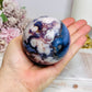 Large Blue Flower Agate | Cherry Blossom Druzy Sphere on Stand 482g